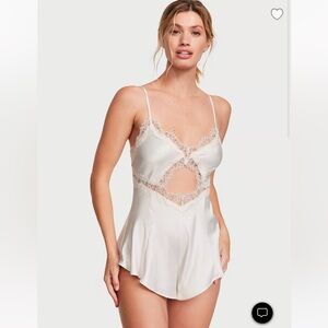 Victoria Secret Stretch Satin Cutout Romper